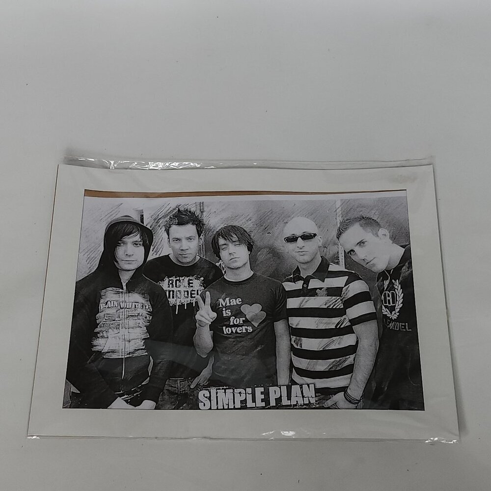 SIMPLE PLAN POSTER Black and White with Photo Mat Boards BNIP